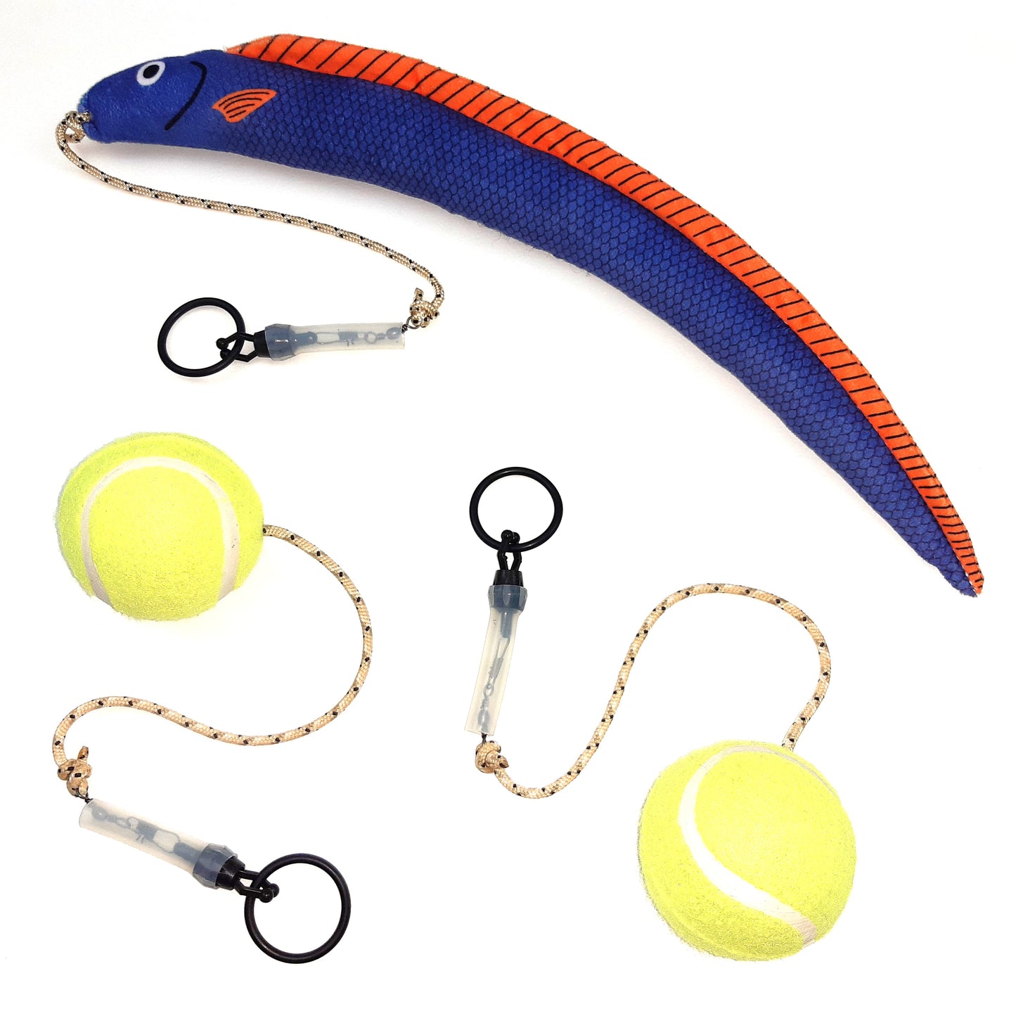 3 Toys Set With 2 Tennis Balls & 1 Eel